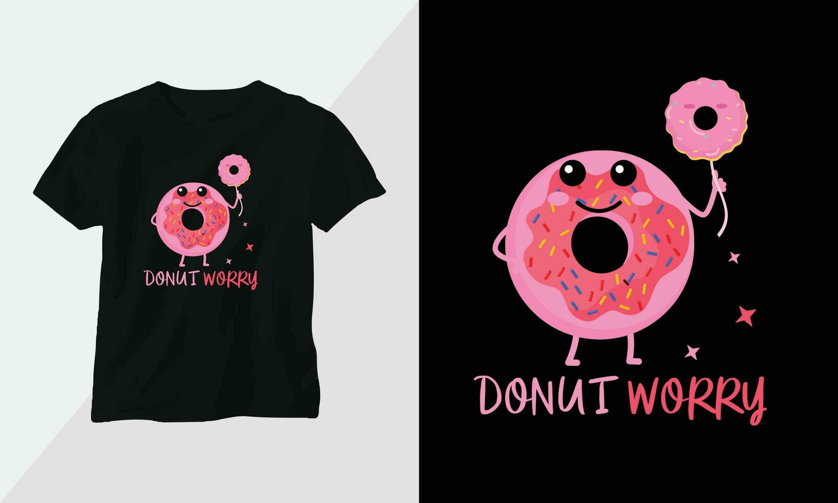 donut worry - Donut T-shirt and apparel design. Vector print, typography, poster, emblem, festival, cartoon