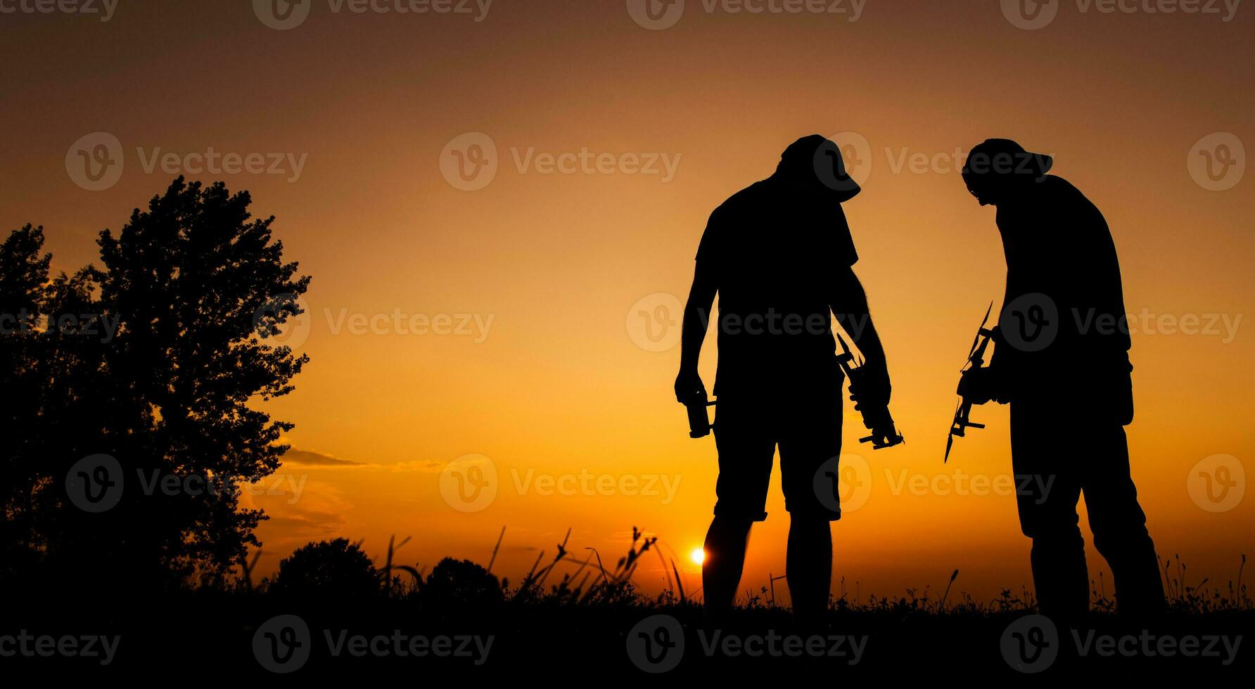 Drone Enthusiasts with Their Aircrafts photo
