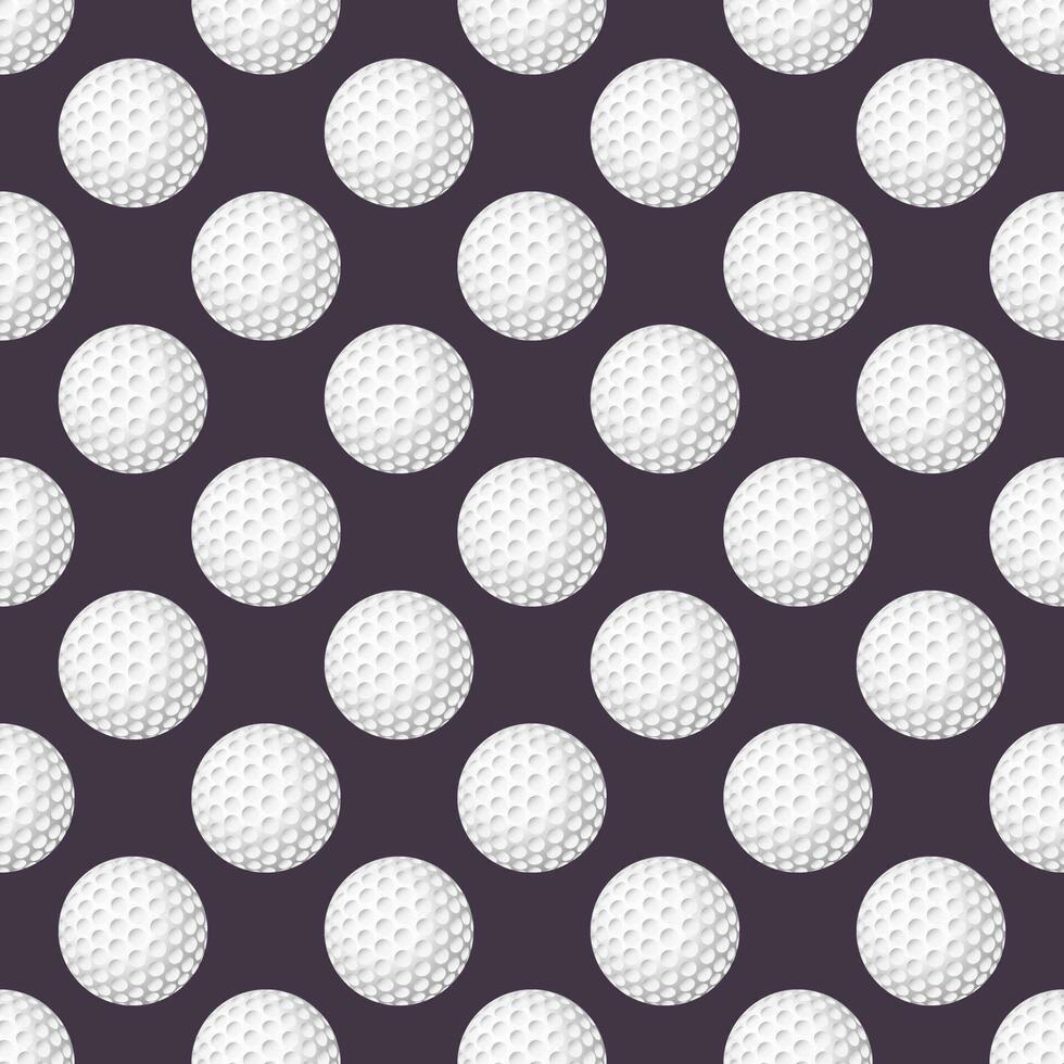 Golf balls seamless pattern on a background. vector