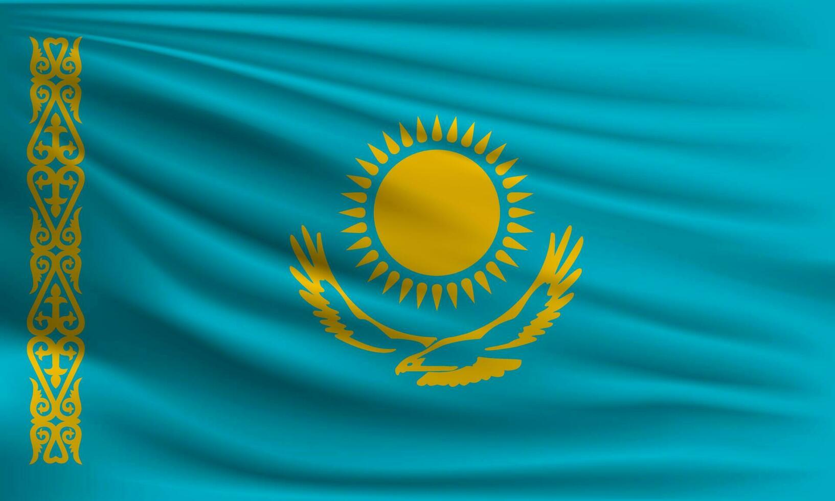 Vector flag of Kazakhstan