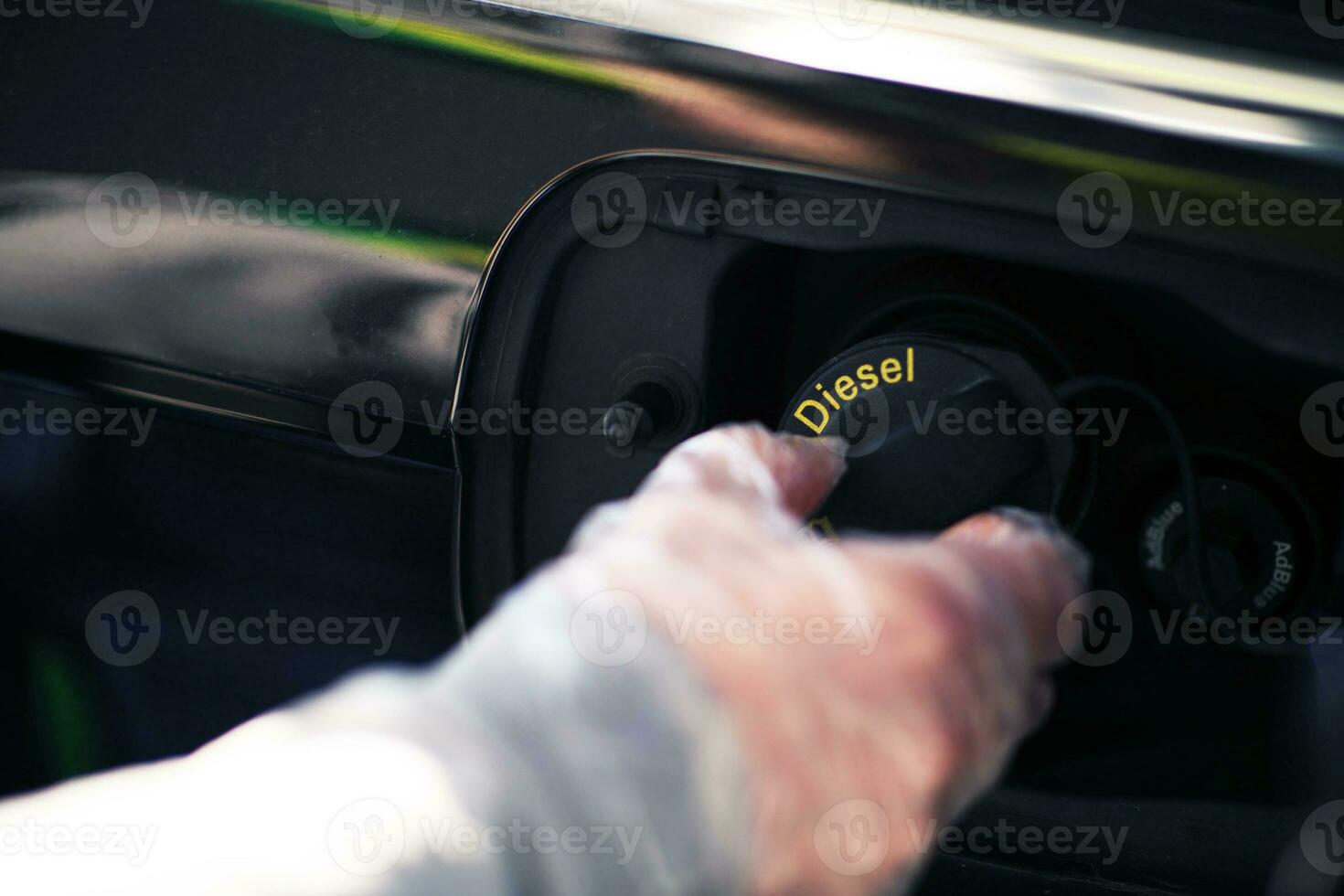 Filling Diesel Fuel Car Tank photo