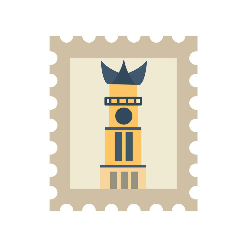 jam gadang stamp vector