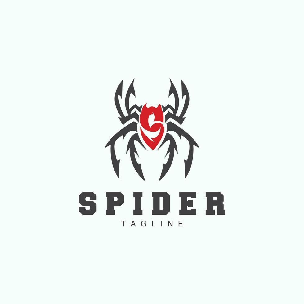 Spider Logo, Insect Animal Vector, Minimalist Design Symbol Illustration Silhouette vector