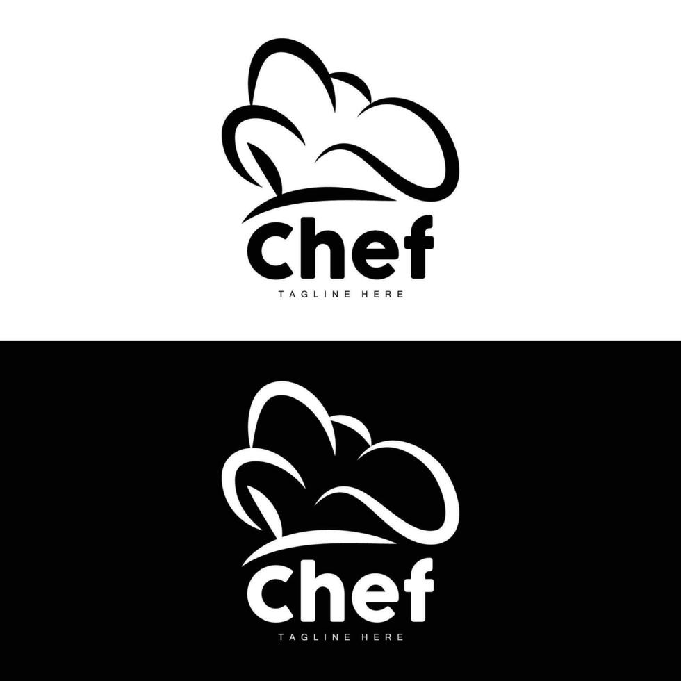 logotipo de sombrero de chef, vector de cocina hecho a mano colección de sombreros de chef, diseño de marca de producto