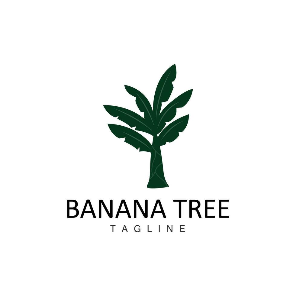 Banana Tree Logo, Fruit Tree Plant Vector, Silhouette Design, Template Illustration vector