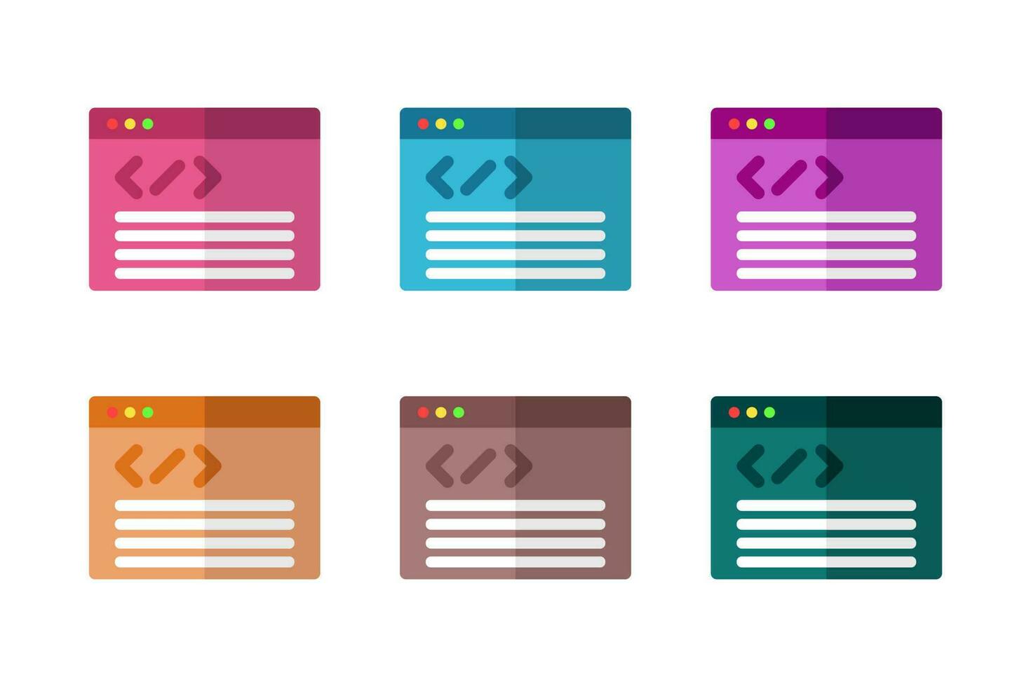 Icon packs web command colorful. Flat design can use for, Landing pages, Mobile apps, Posters, banners, flyers, Templates, UI, and Web. vector