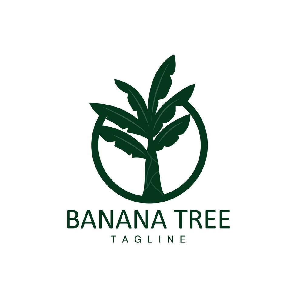 Banana Tree Logo, Fruit Tree Plant Vector, Silhouette Design, Template Illustration vector