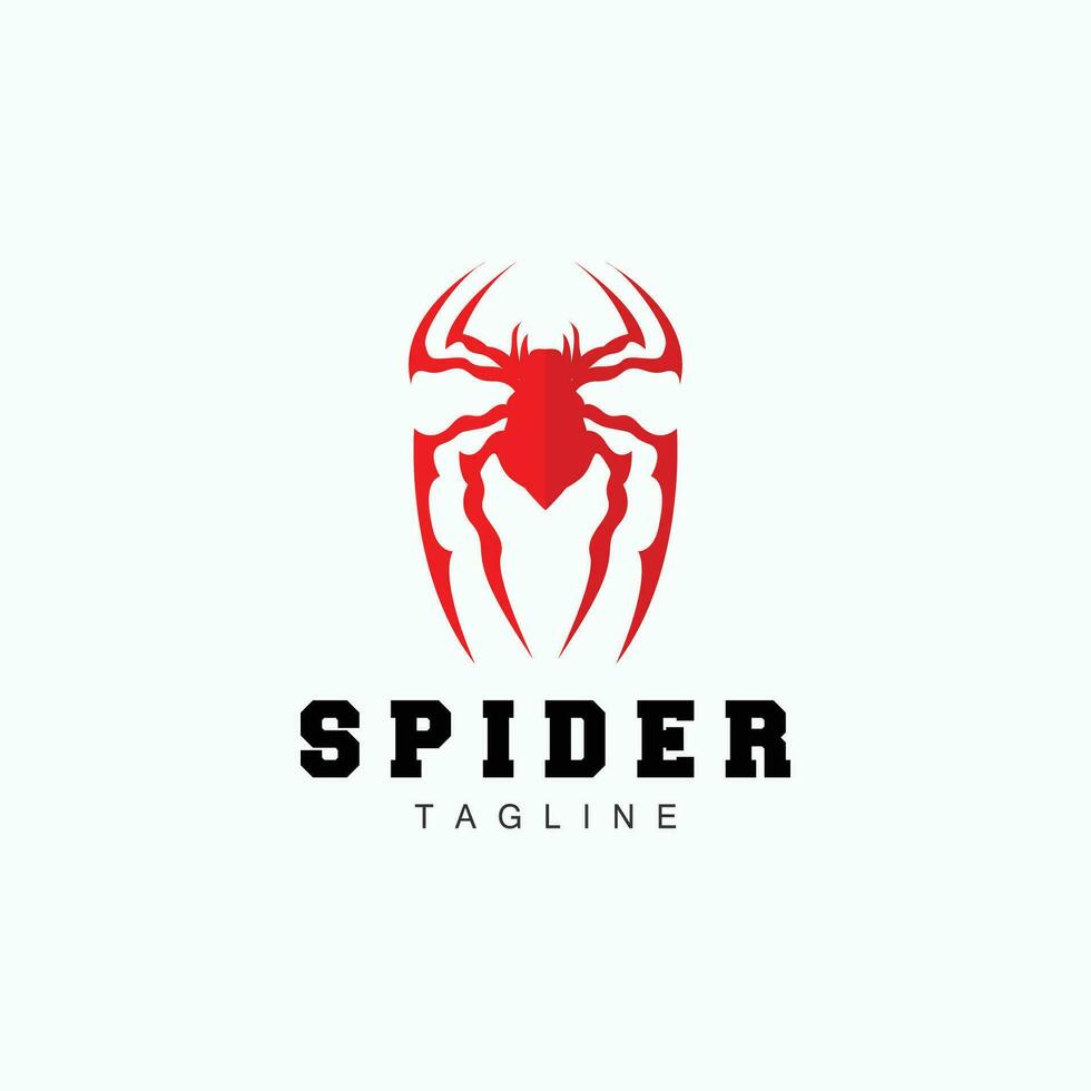 Spider Logo, Insect Animal Vector, Minimalist Design Symbol Illustration Silhouette vector