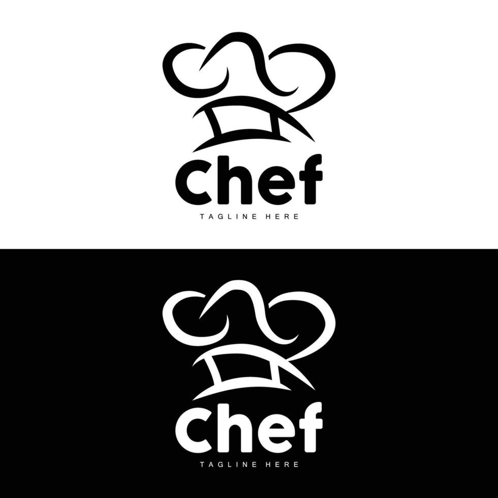 logotipo de sombrero de chef, vector de cocina hecho a mano colección de sombreros de chef, diseño de marca de producto