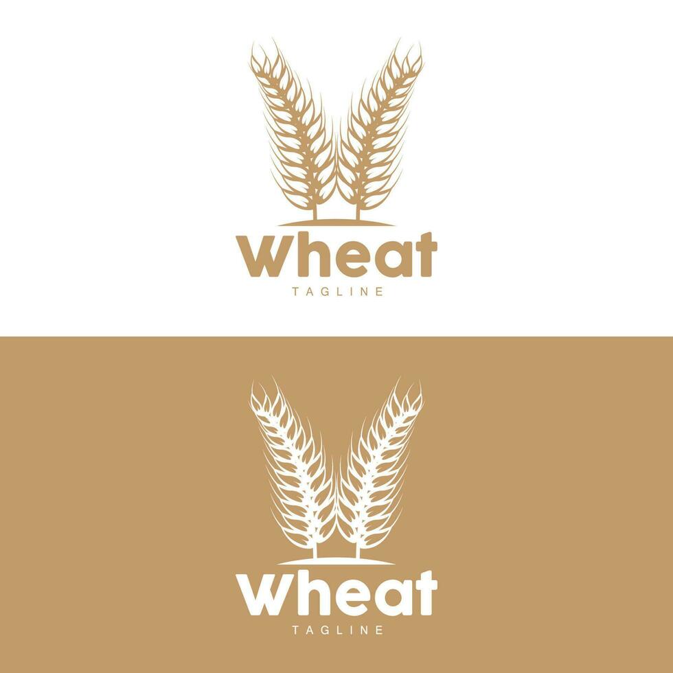 Rice Logo, Farm Wheat Logo Design, Vector Wheat Rice Icon Template Illustration