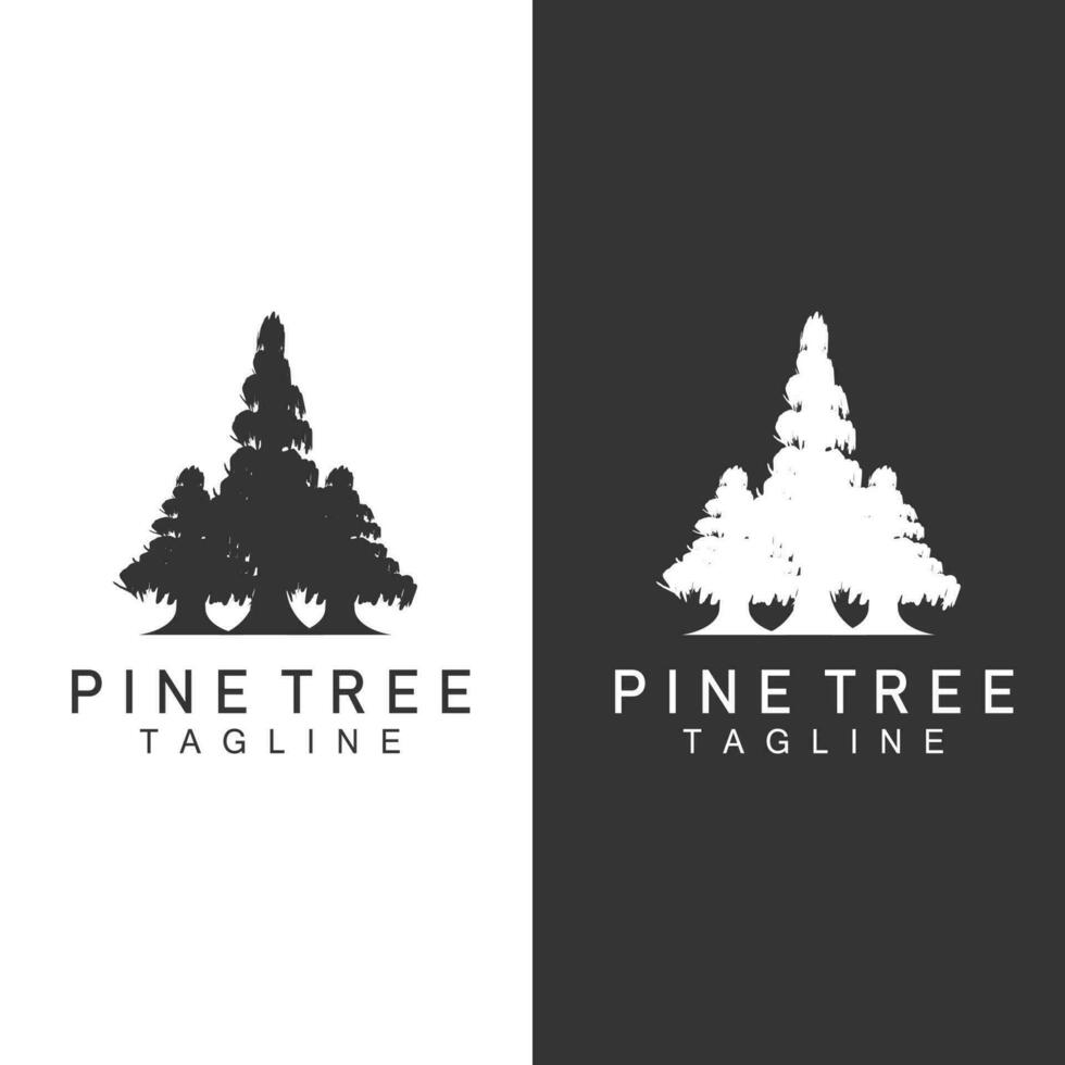 Pine Tree Logo, Green Plant Vector, Tree Silhouette Design, Icon, Illustration, Template vector