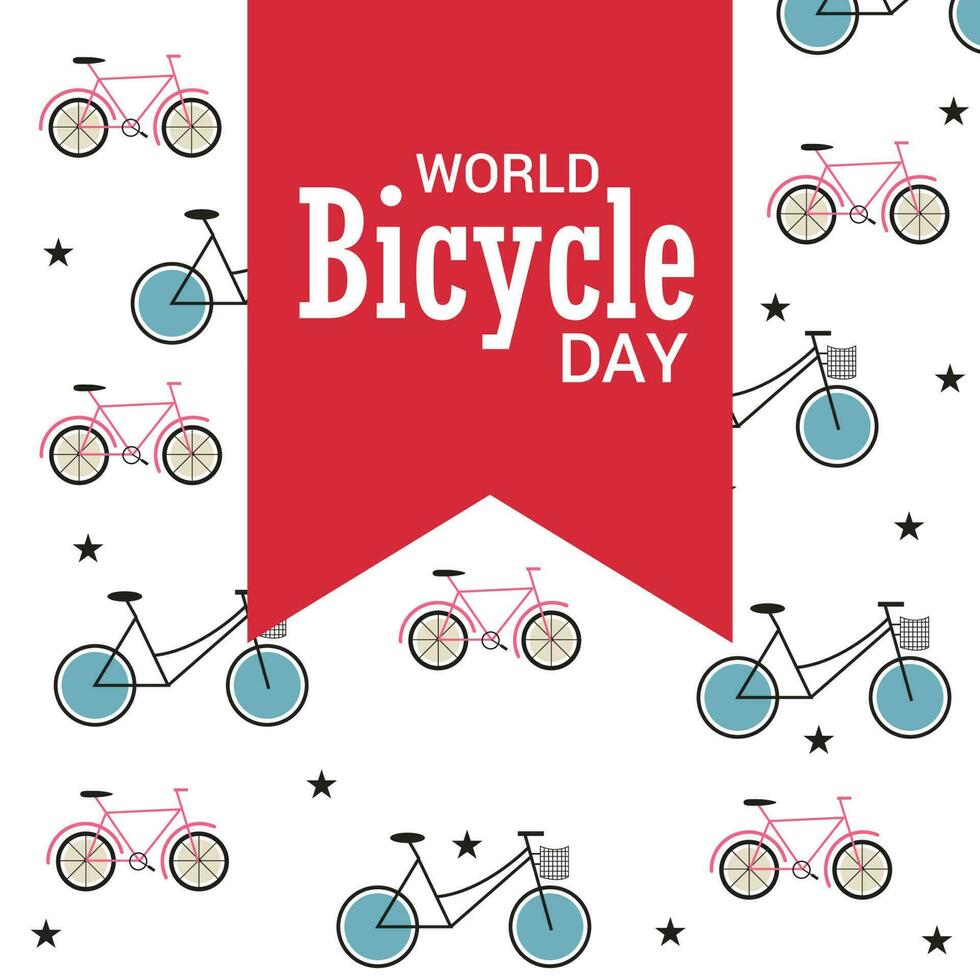 Vector illustration of a Background for World Bicycle Day.