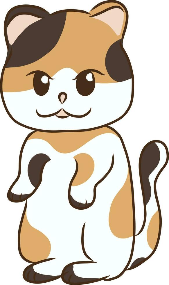 Cute cartoon cat isolated on a white background. Vector illustration.