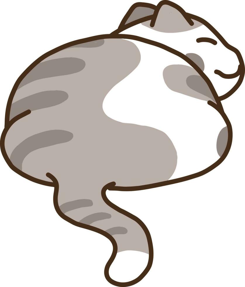 Cute cartoon cat isolated on a white background. Vector illustration.
