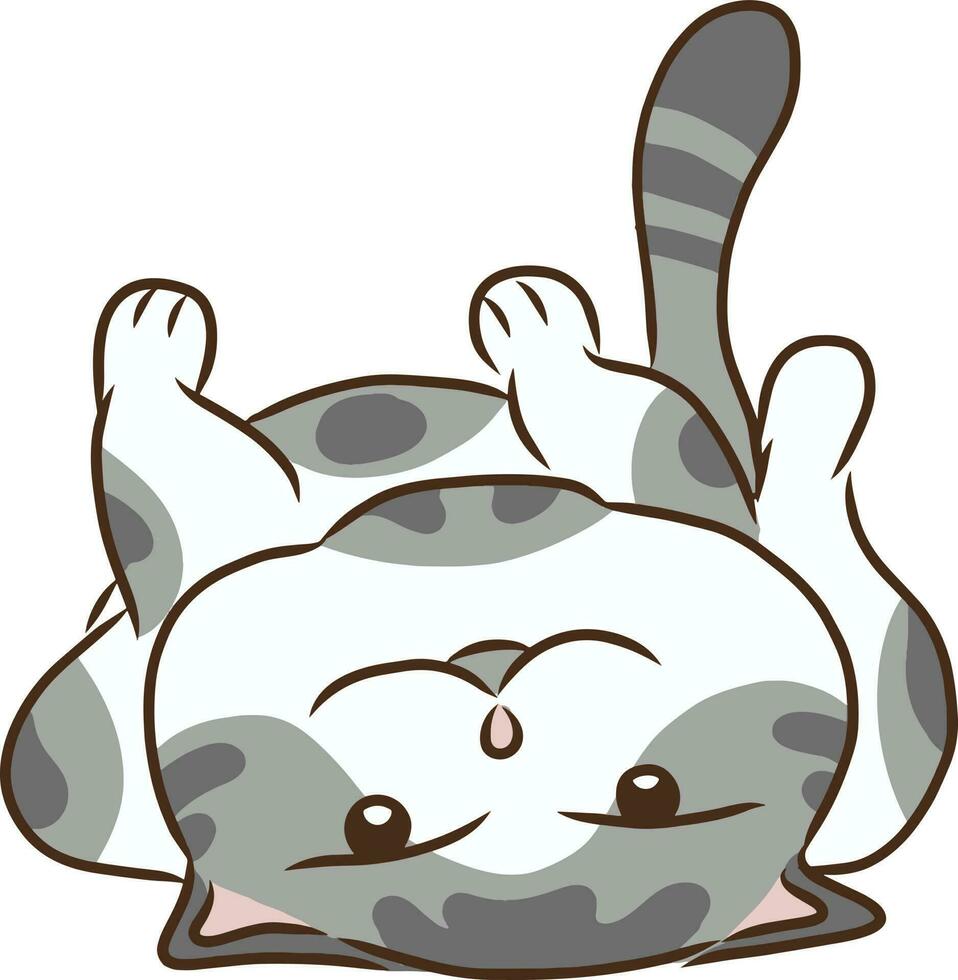 Cute cartoon cat isolated on a white background. Vector illustration.