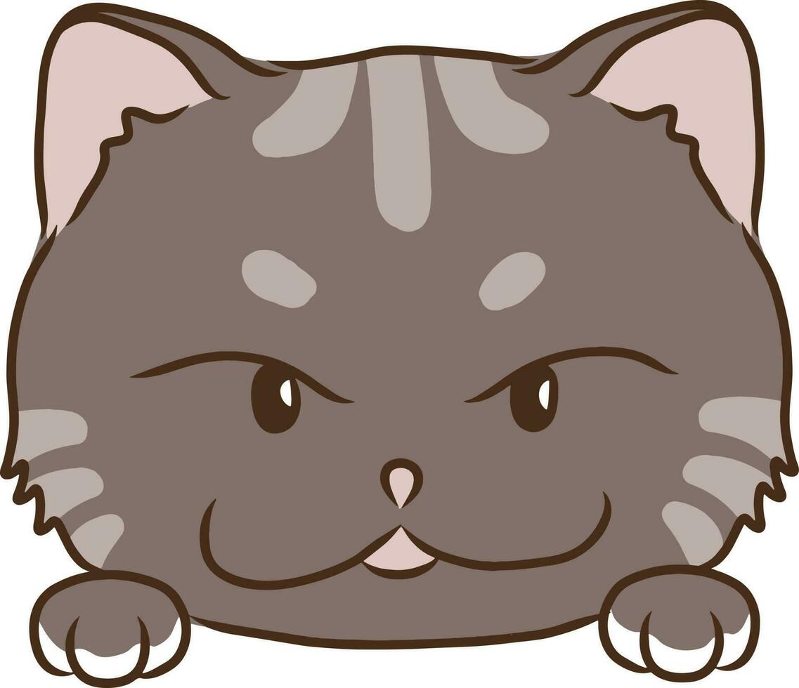 Cute cartoon cat isolated on a white background. Vector illustration.