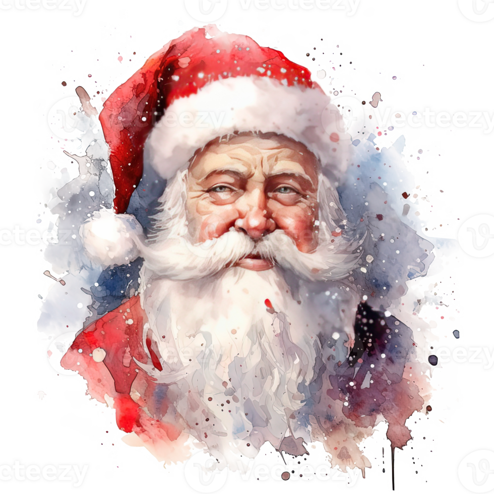 carino acquerello Santa claus. illustrazione ai generativo png