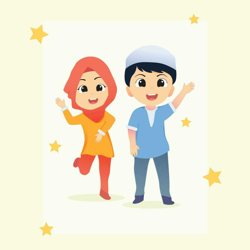 Muslim Kids Illustration vector