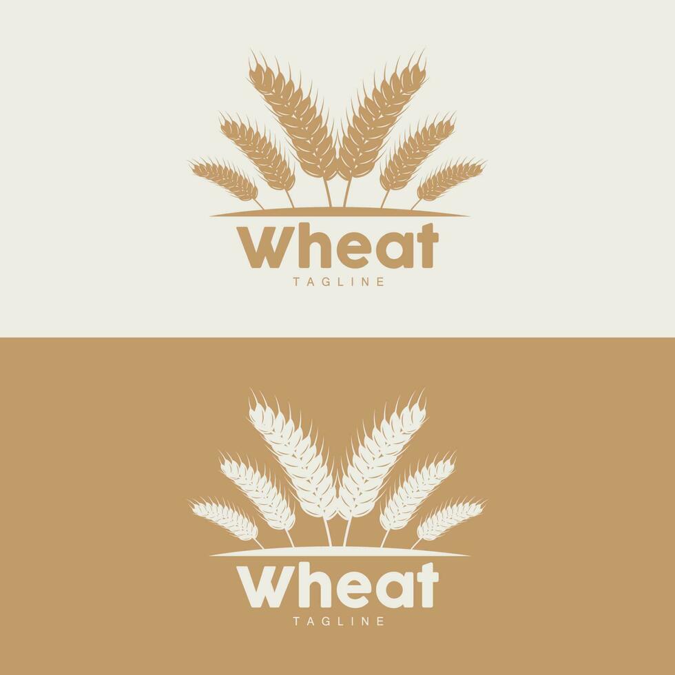 arroz logo, granja trigo logo diseño, vector trigo arroz icono modelo ilustración
