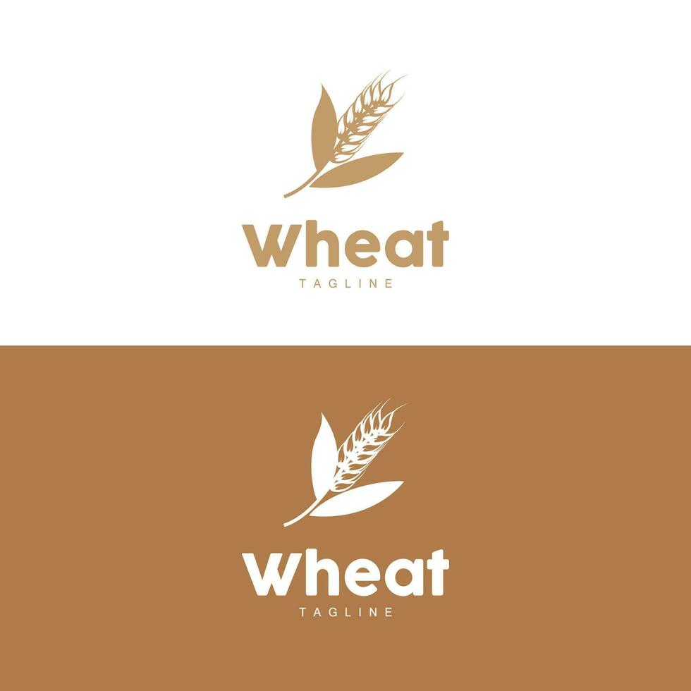 Rice Logo, Farm Wheat Logo Design, Vector Wheat Rice Icon Template Illustration