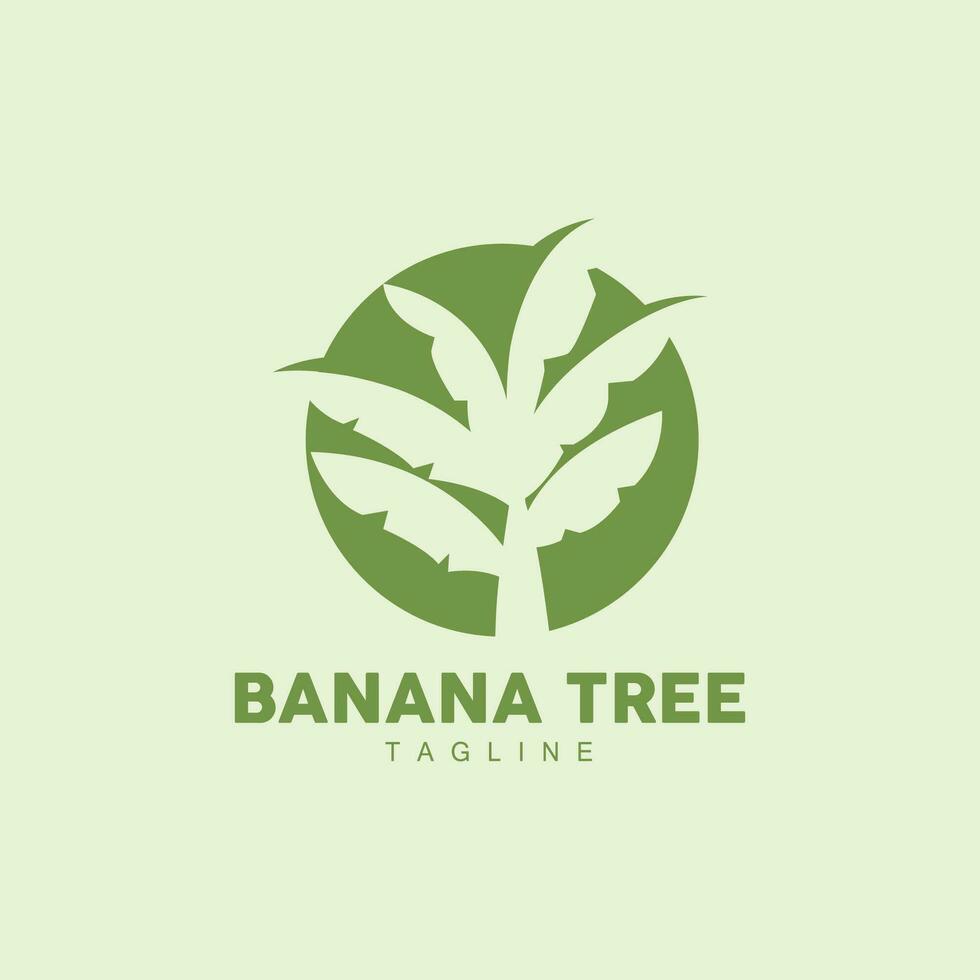 Banana Tree Logo, Fruit Tree Plant Vector, Silhouette Design, Template Illustration vector