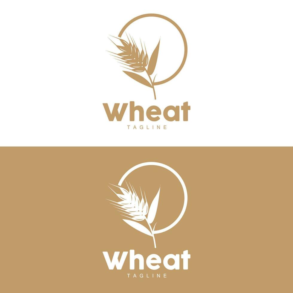 Rice Logo, Farm Wheat Logo Design, Vector Wheat Rice Icon Template Illustration