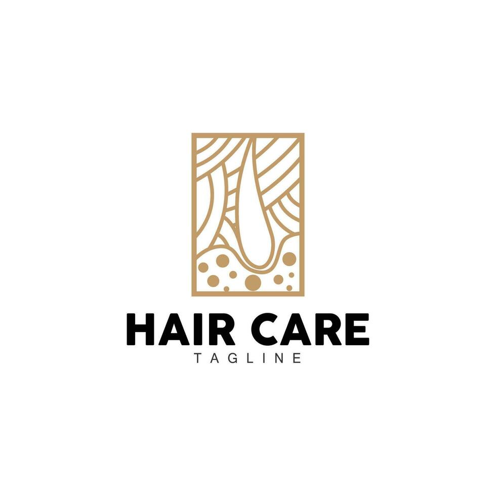 Hair Care Logo, Hair Skin Vector, Minimalist Simple Icon Template Design vector