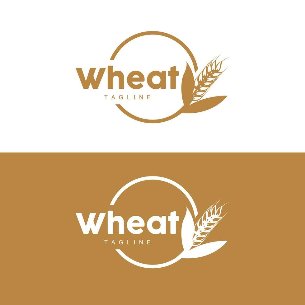 Rice Logo, Farm Wheat Logo Design, Vector Wheat Rice Icon Template Illustration