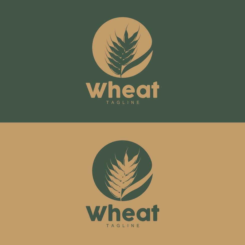 Rice Logo, Farm Wheat Logo Design, Vector Wheat Rice Icon Template Illustration