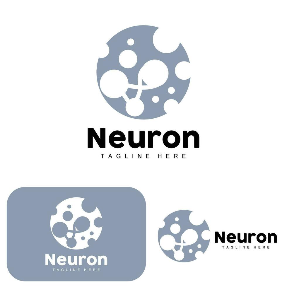 Neuron Logo Design Vector nerve cell illustration Molecular DNA health brand