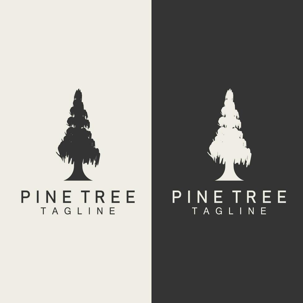 pino árbol logo, verde planta vector, árbol silueta diseño, icono, ilustración, modelo vector