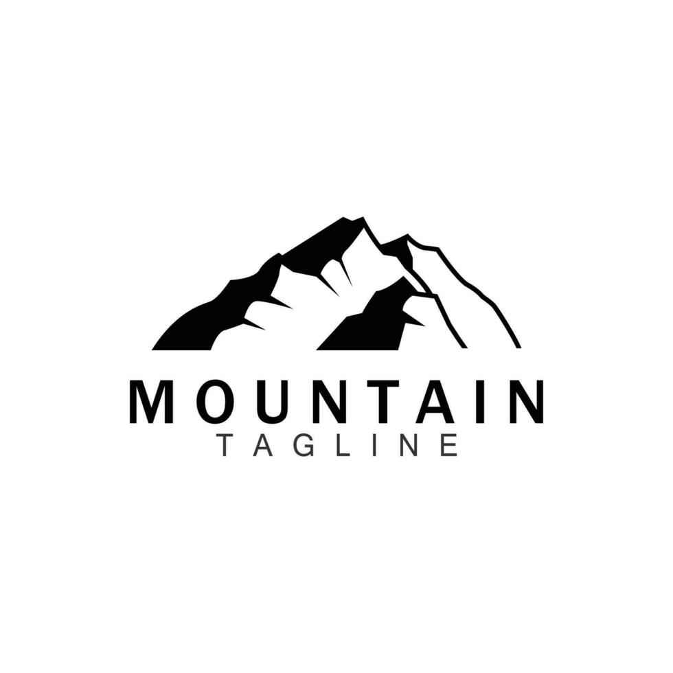 montaña logo, sencillo silueta diseño, naturaleza paisaje vector icono, ilustración modelo