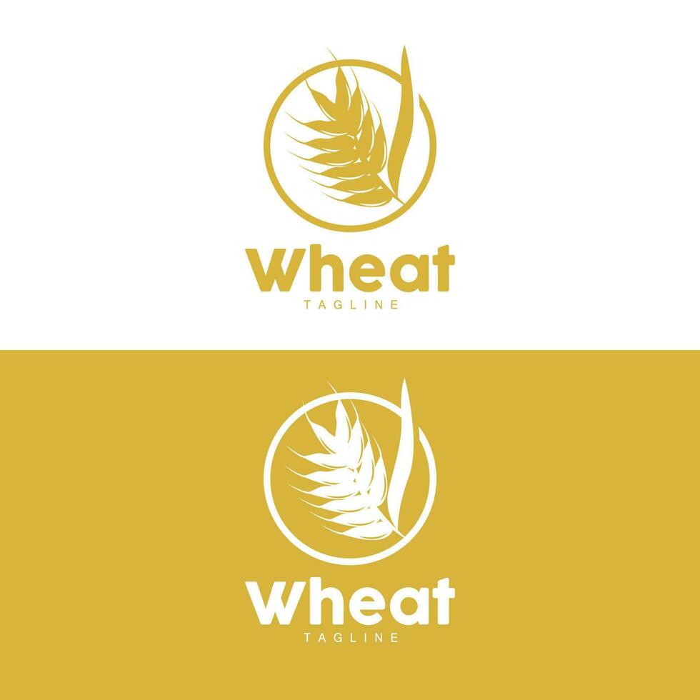 Rice Logo, Farm Wheat Logo Design, Vector Wheat Rice Icon Template Illustration