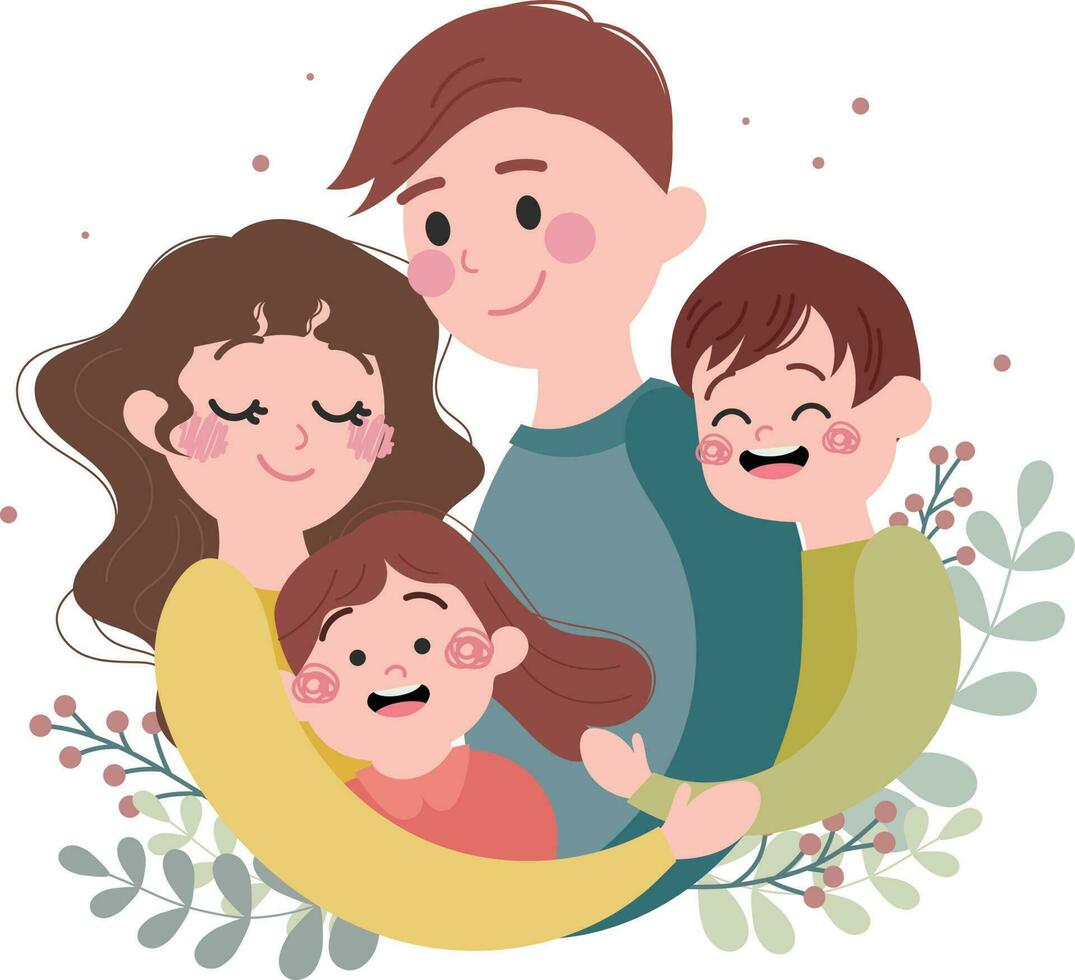 flat design vector happy international family day