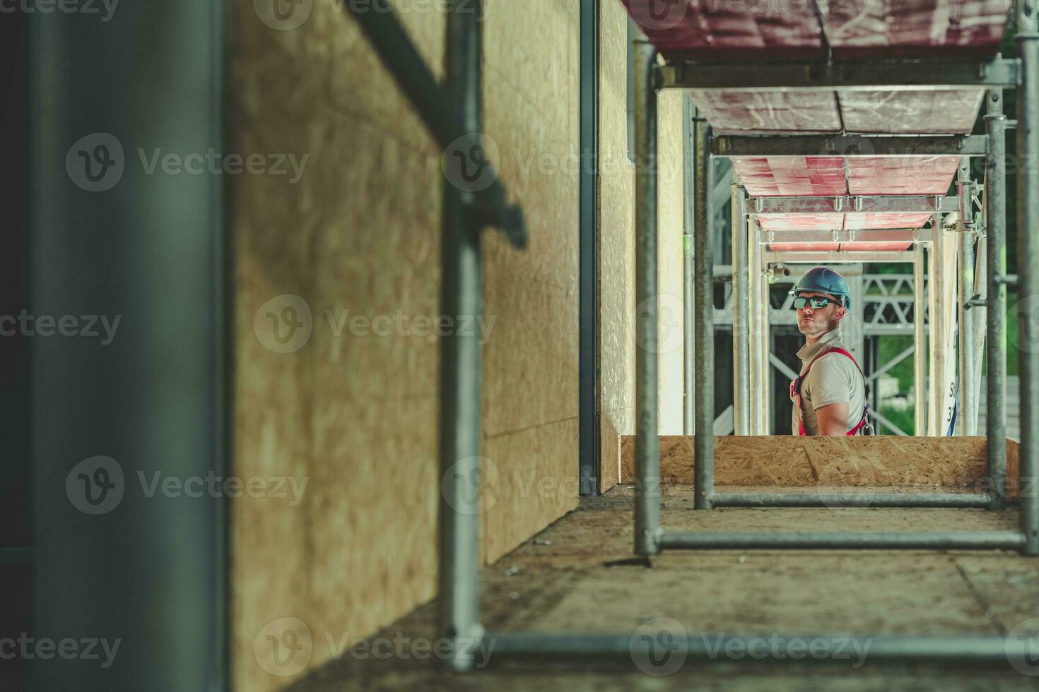 Worker on a Scaffolding photo