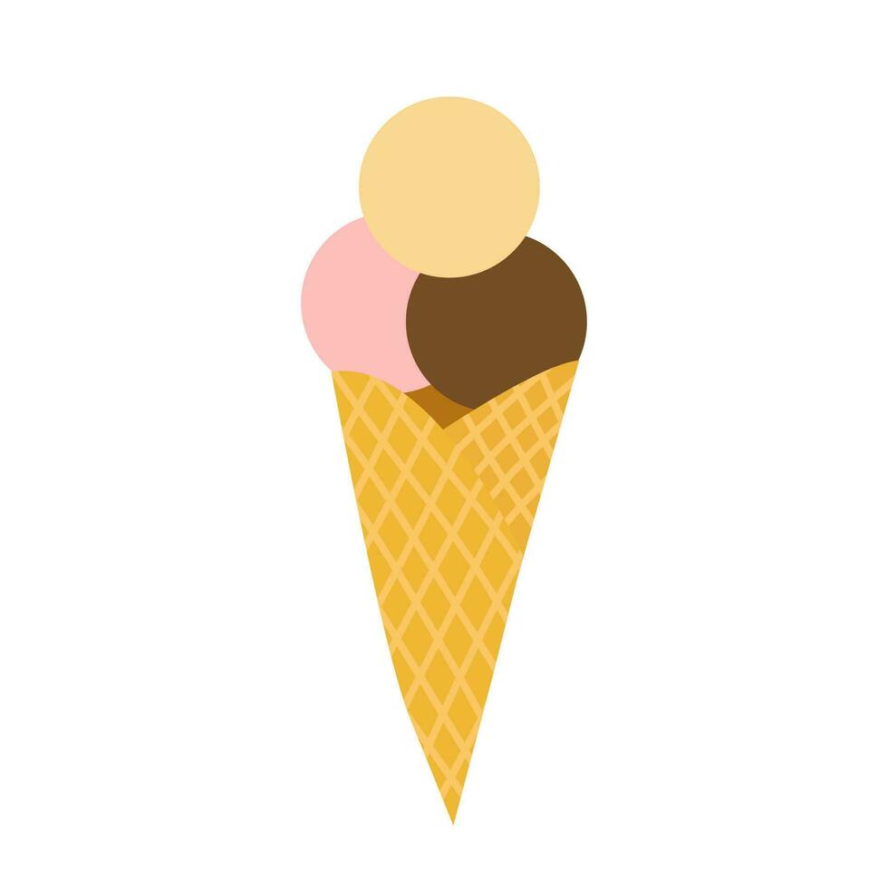 Vector ice cream in waffle cone illustration 24632077 Vector Art at