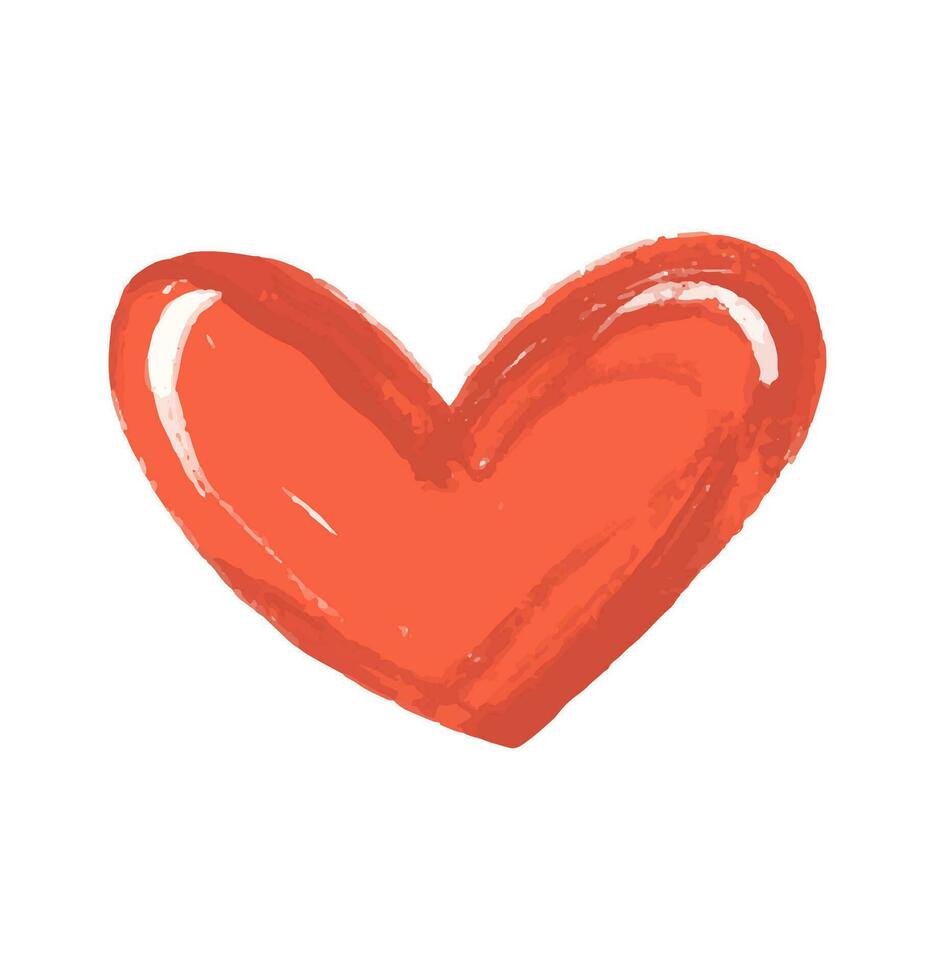 hand-drawn colored childish  simple flat art with heart in scand vector