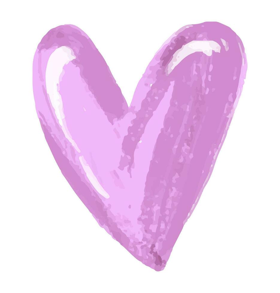 hand-drawn colored childish  simple flat art with heart in scand vector