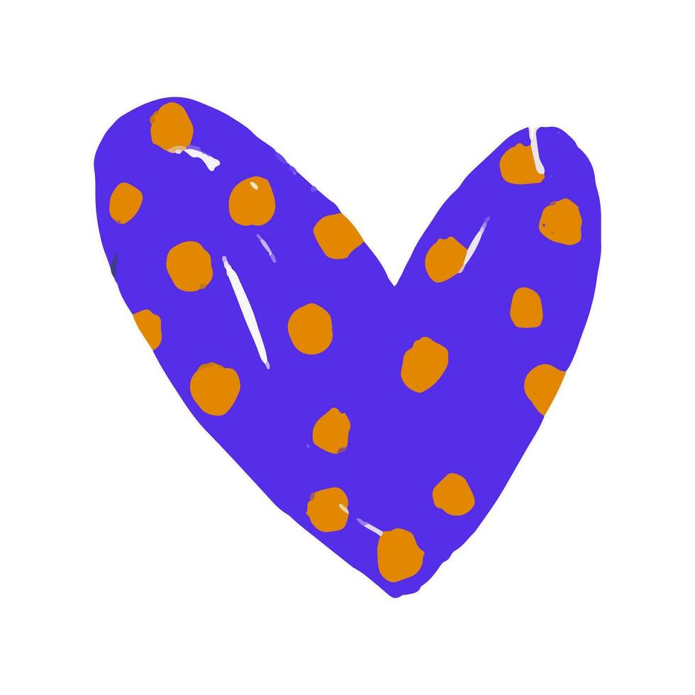 hand-drawn colored childish  simple flat art with heart in scand vector