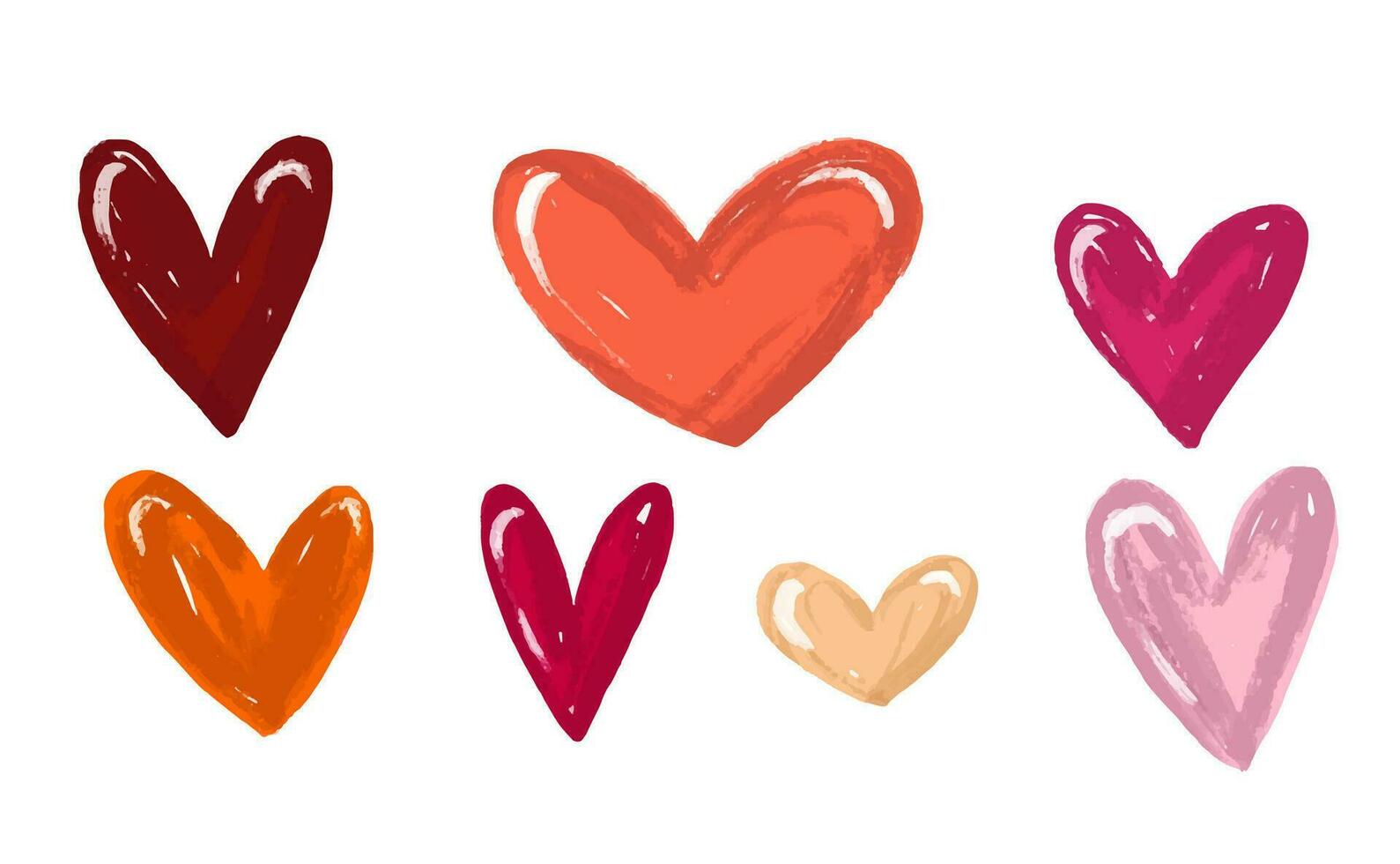 hand-drawn colored childish  simple flat art with heart in scand vector