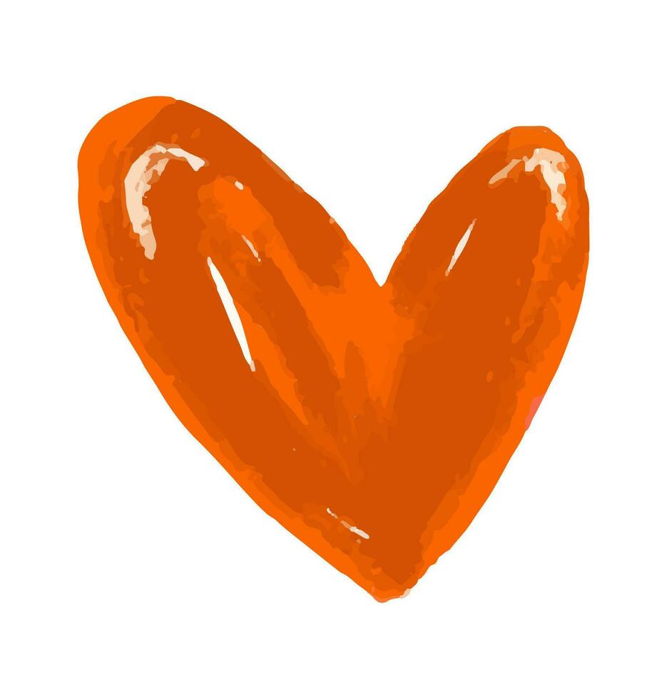 hand-drawn colored childish  simple flat art with heart in scand vector