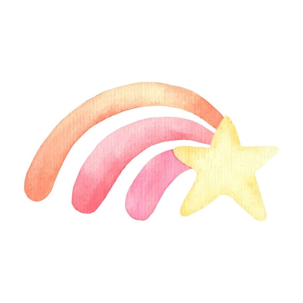 cute sky elements. Rainbows, stars, drops. vector