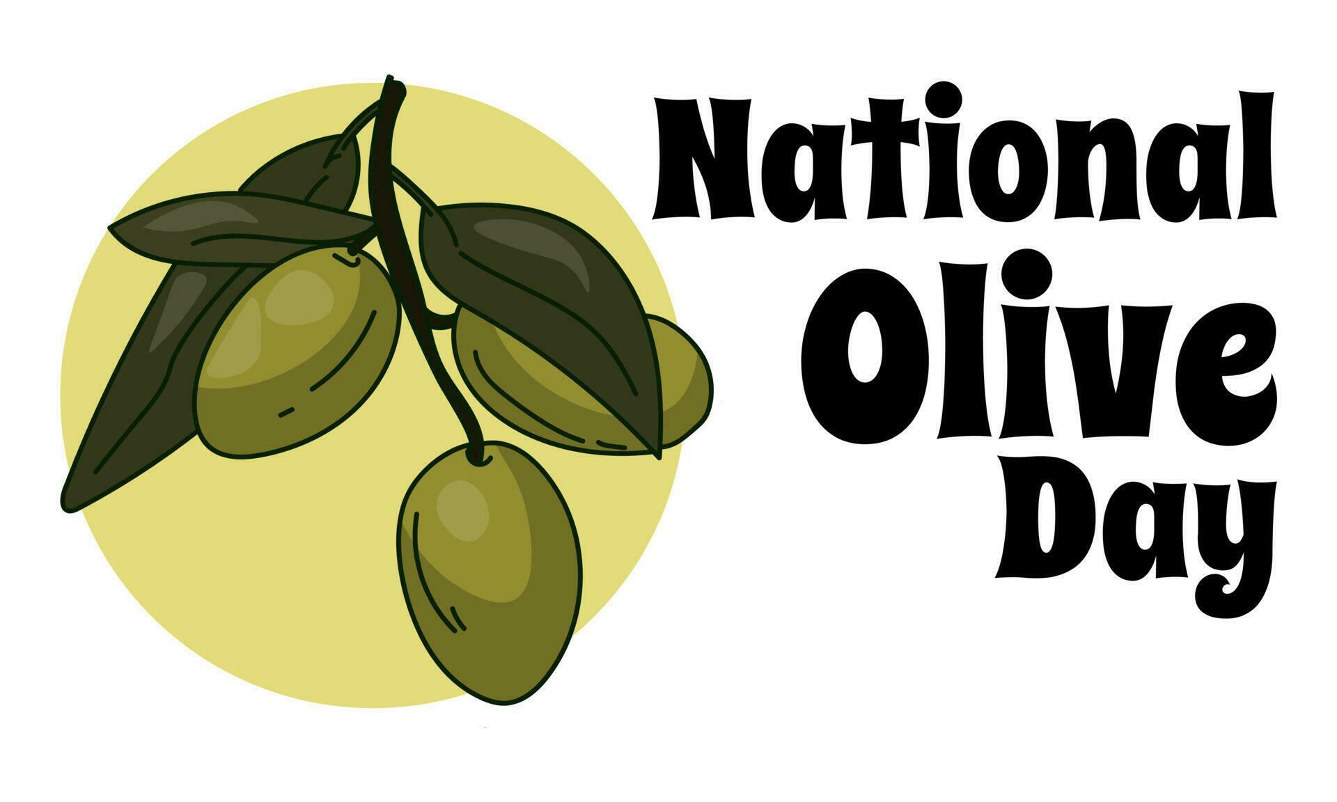 National Olive Day, idea for a banner, poster, flyer or postcard