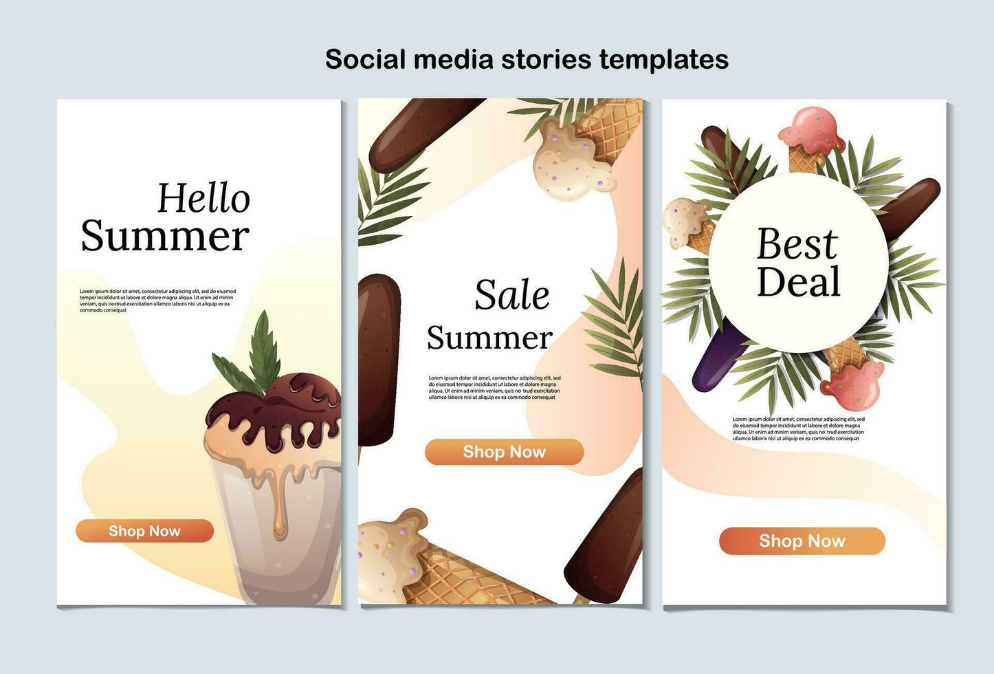 Trending editable template for social media stories summer sale cartoon vector