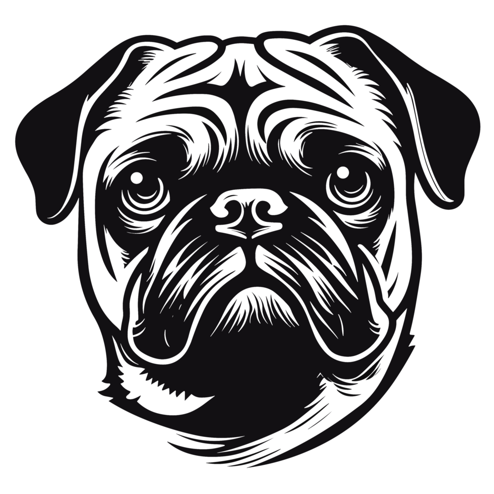 lindo pug silhueta - generativo ai png