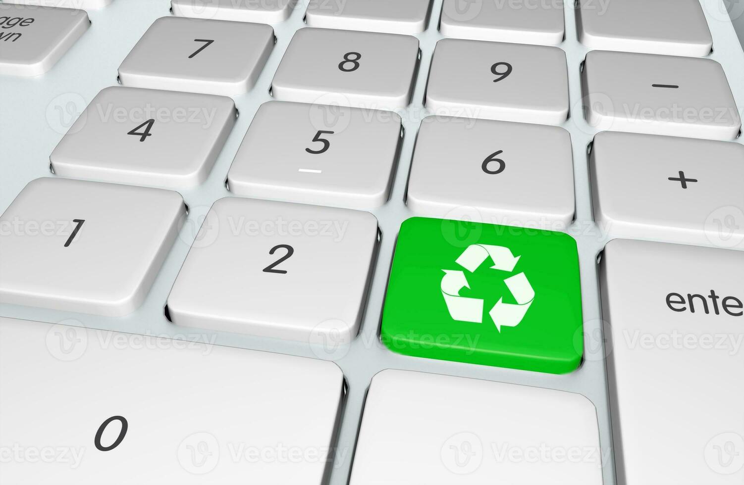 Recycling Button Close-up photo