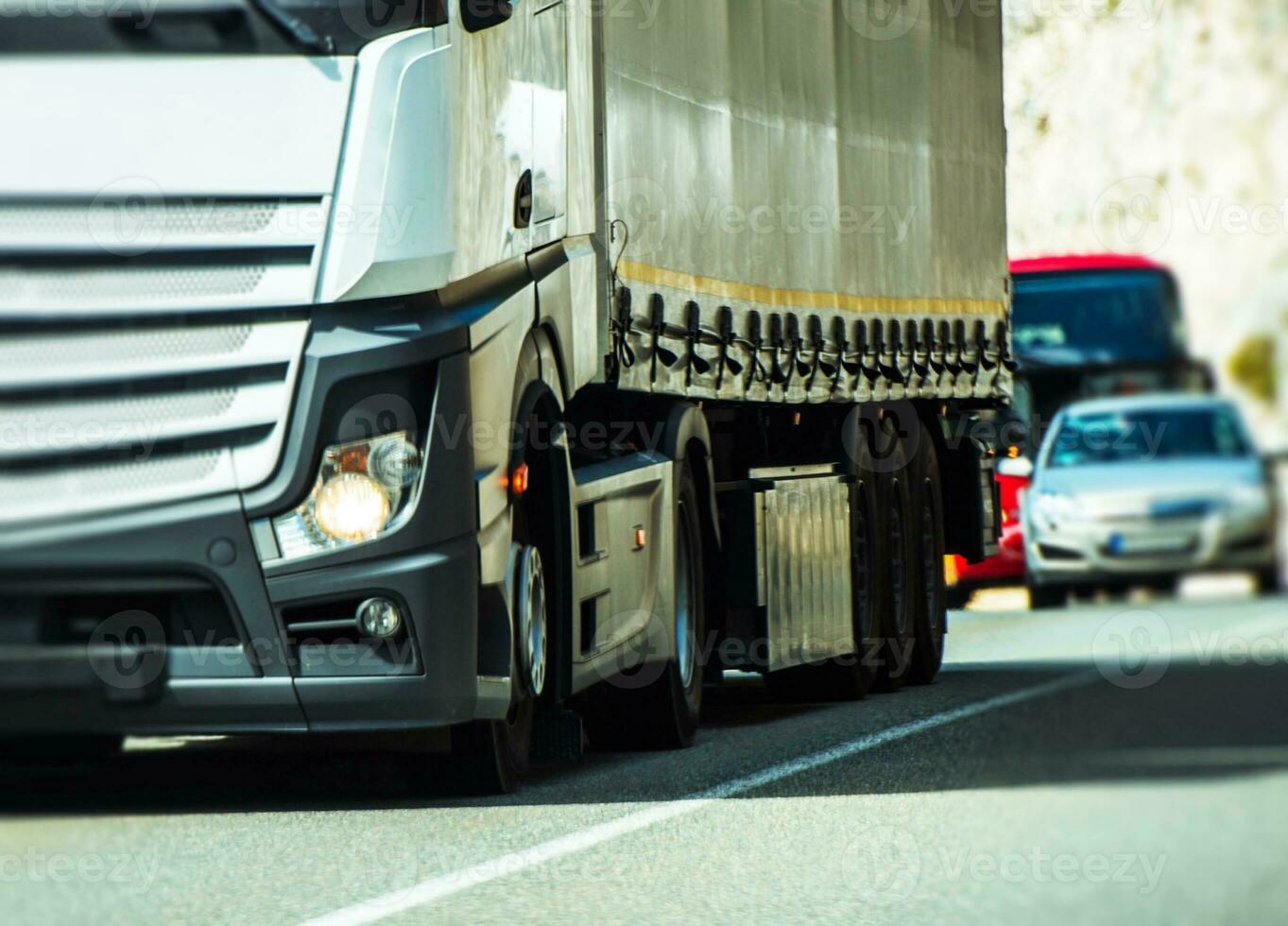 Semi Truck and the Traffic photo