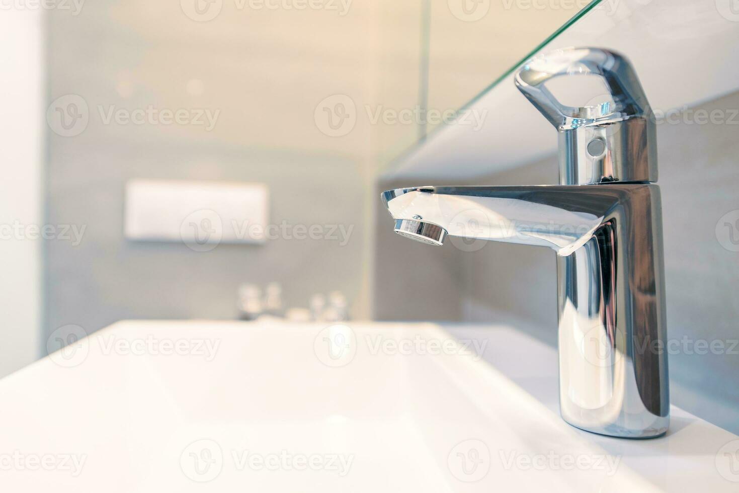 Modern Sink Faucet Closeup photo