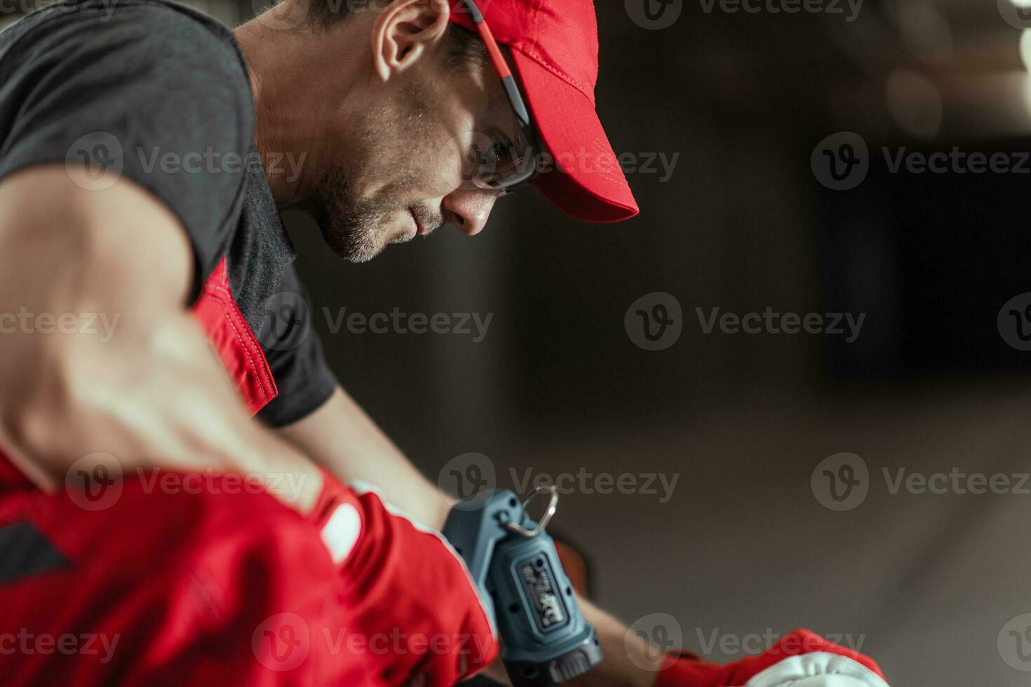 Contractor Worker Looking For Right Tools photo