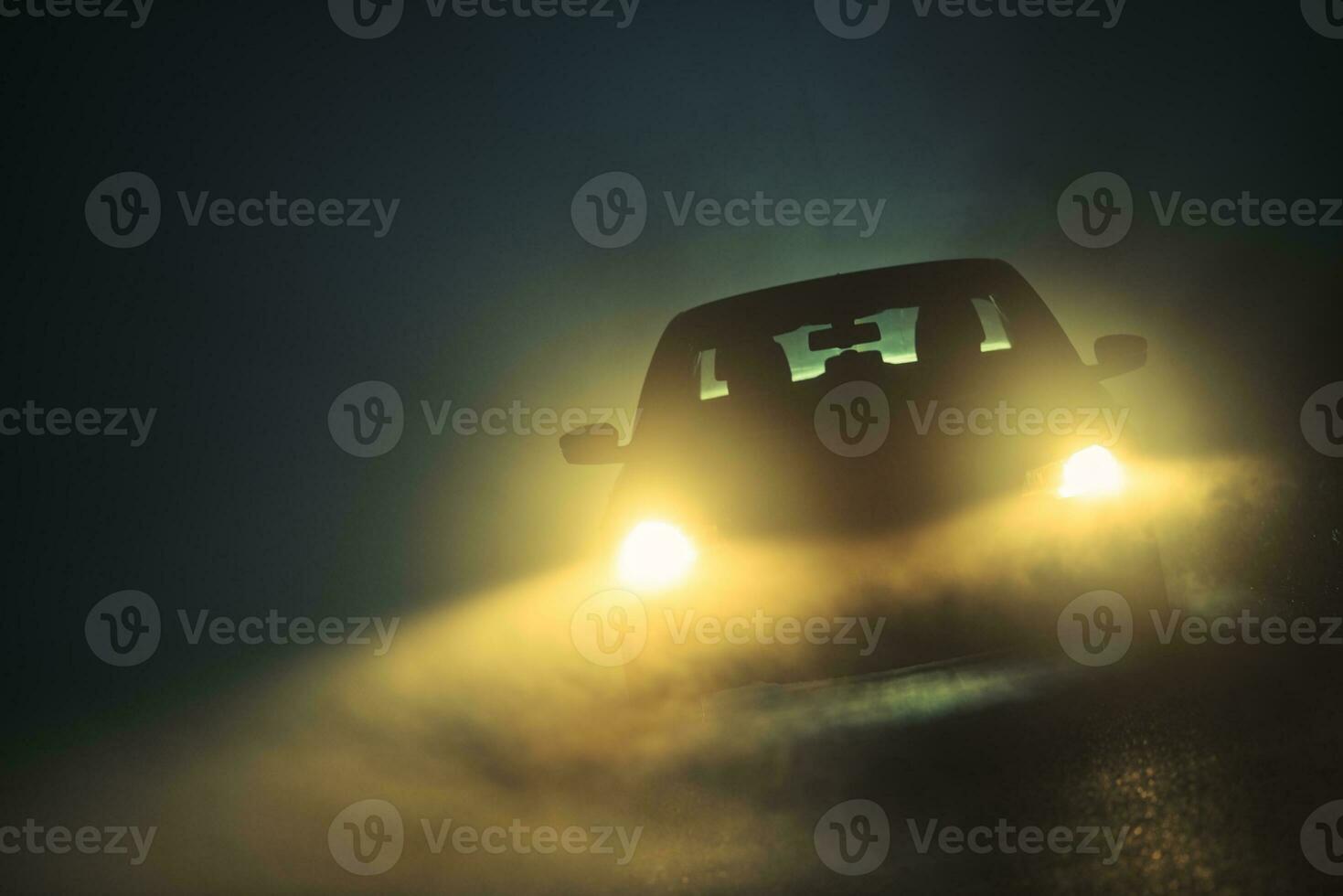 Car Driving in the Fog photo